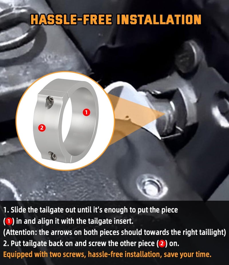Foruly Tailgate Anti-Theft Lock, for Toyota Tacoma 2016-2023, Tailgate Security Device Truck Bed Tail Gate Lock with 2 Screws- CNC Machined Aluminum (Silver) - Image 3